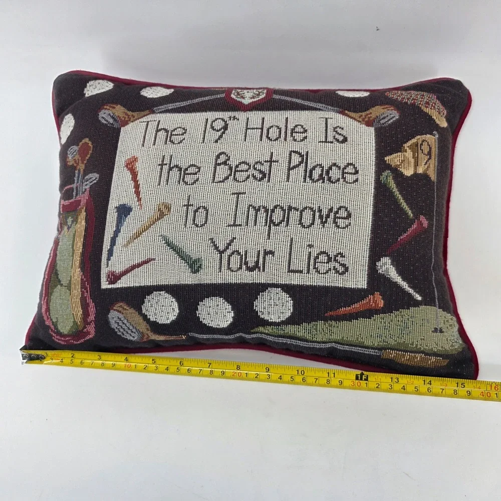 Vintage Golf Tapestry Pillow funny The 19th Hole Best Place To Improve Your Lies